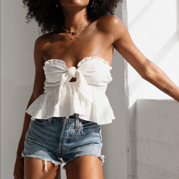 Princess Polly Tops - white crop top